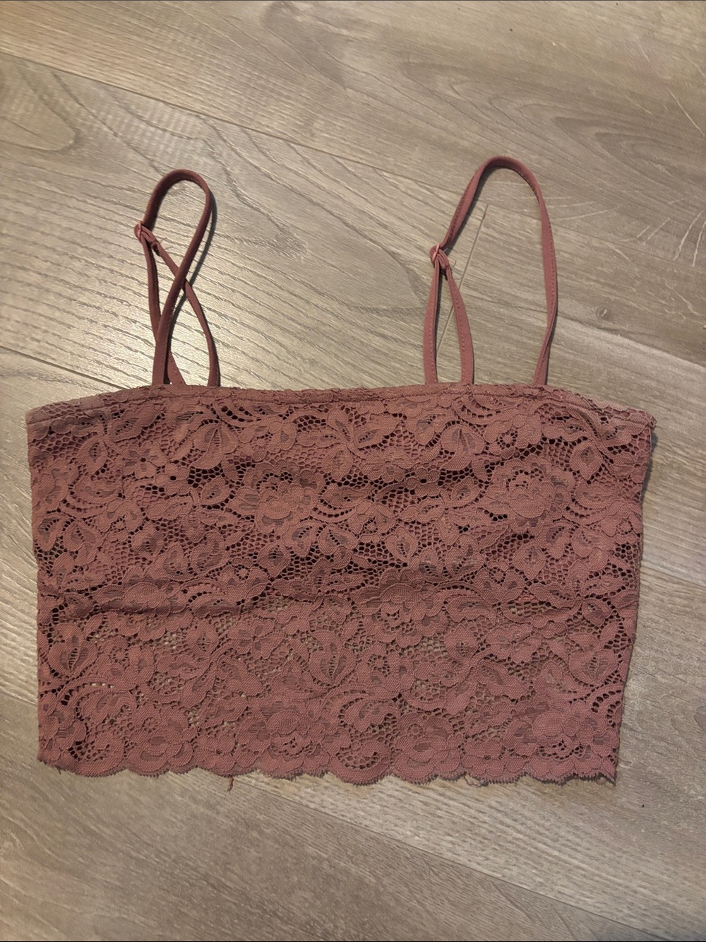 Ardene Lace Crop Cami - Dusty Mauve
